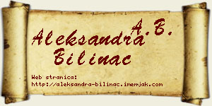 Aleksandra Bilinac vizit kartica